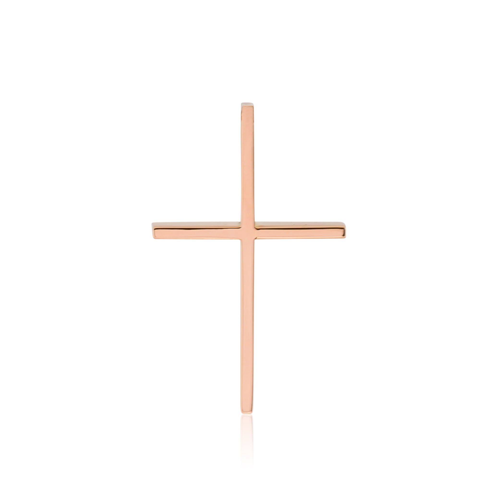 thumbnail image 2 of 10k Rose Gold Floral Cross Pendant - Dainty Religious Necklace Charm, Handmade In USA 2 of 12