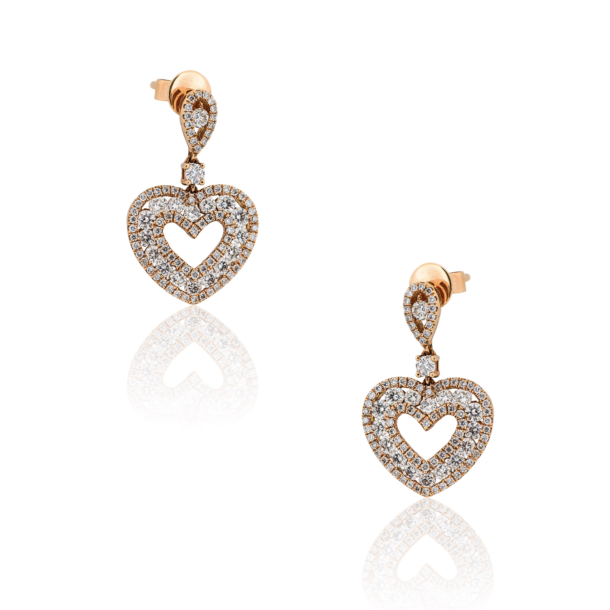 KESSARIS Diamond Heart Earrings SKP162515 | Kessaris