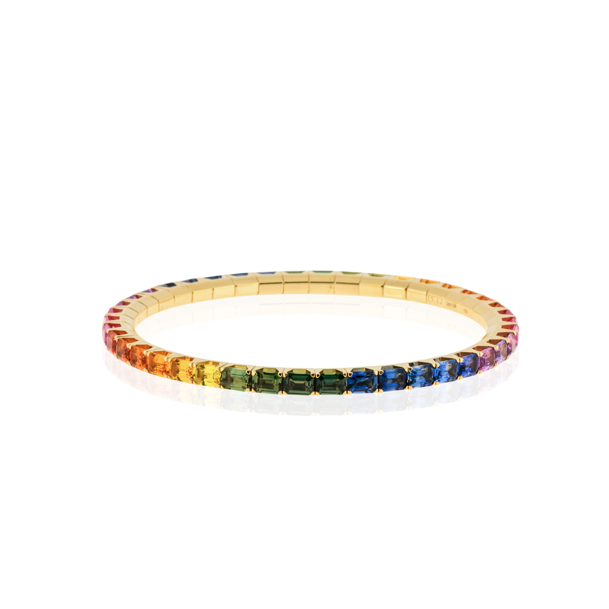 2 1/2 tcw Rainbow Sapphire Tennis Bracelet | Shane Co.