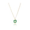 KESSARIS - Lucky Charm Mint 23 Four-Leaf Clover Silver Necklace