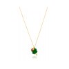 KESSARIS - Lucky Charm 24 Green Four-Leaf Clover Silver Necklace
