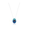 KESSARIS - Vivid Heart Gradient Blue Easter Egg Pendant Necklace