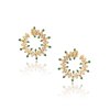 KESSARIS - Orbit Emerald Diamond Earrings