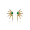 KESSARIS - Golden Rays Diamond Emerald Earrings