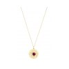ANASTASIA KESSARIS Red Heart In Round Yellow Pendant Necklace with Ray Cut-Outs KOP180102