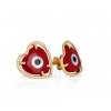 ANASTASIA KESSARIS Evil Eye Red Heart Stud Earrings SKP180114