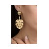 ANASTASIA KESSARIS Gold Hanging Monstera Statement Earrings SKE180989