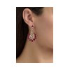 KESSARIS Ruby & Rose Cut Diamond Fan Drop Earrings SKE151648