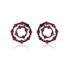 KESSARIS Ruby & Diamond Double Hoop Earrings SKP170775