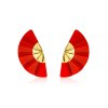 Kessaris-Golden Geisha Red Titanium Earrings