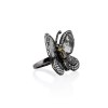 KESSARIS White & Brown Diamond Butterfly Ring DAE100703