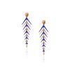KESSARIS Rose Gold Blue Earrings SKE180981