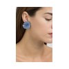 KESSARIS Sapphire Flower Gold Earrings SKP181602