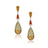 KESSARIS Jade & Diamond Chandelier Earrings SKE191337