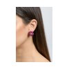 KESSARIS Ruby & Diamond Flower Earrings SKE192908