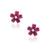 KESSARIS Ruby Flower Earrings SKE192894
