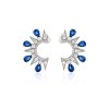KESSARIS-Sapphire Diamond Earrings