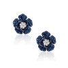 KESSARIS Sapphire & Diamond Flower Earrings SKE192901