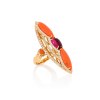 KESSARIS Yellow Gold Coral Diamond Ring DAE161169