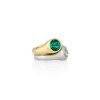 KESSARIS Yellow & White Gold Brilliant Diamond Emerald Ring M4327