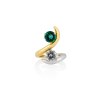 ANASTASIA KESSARIS Yellow & White Gold Wrap Brilliant Diamond Emerald Ring DAP192177