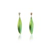 ANASTASIA KESSARIS Olive Leaves Titanium Diamond Earrings SKP180245