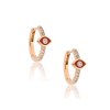 SKE211106-Diamond Evil Eye Huggie Earrings-KESSARIS