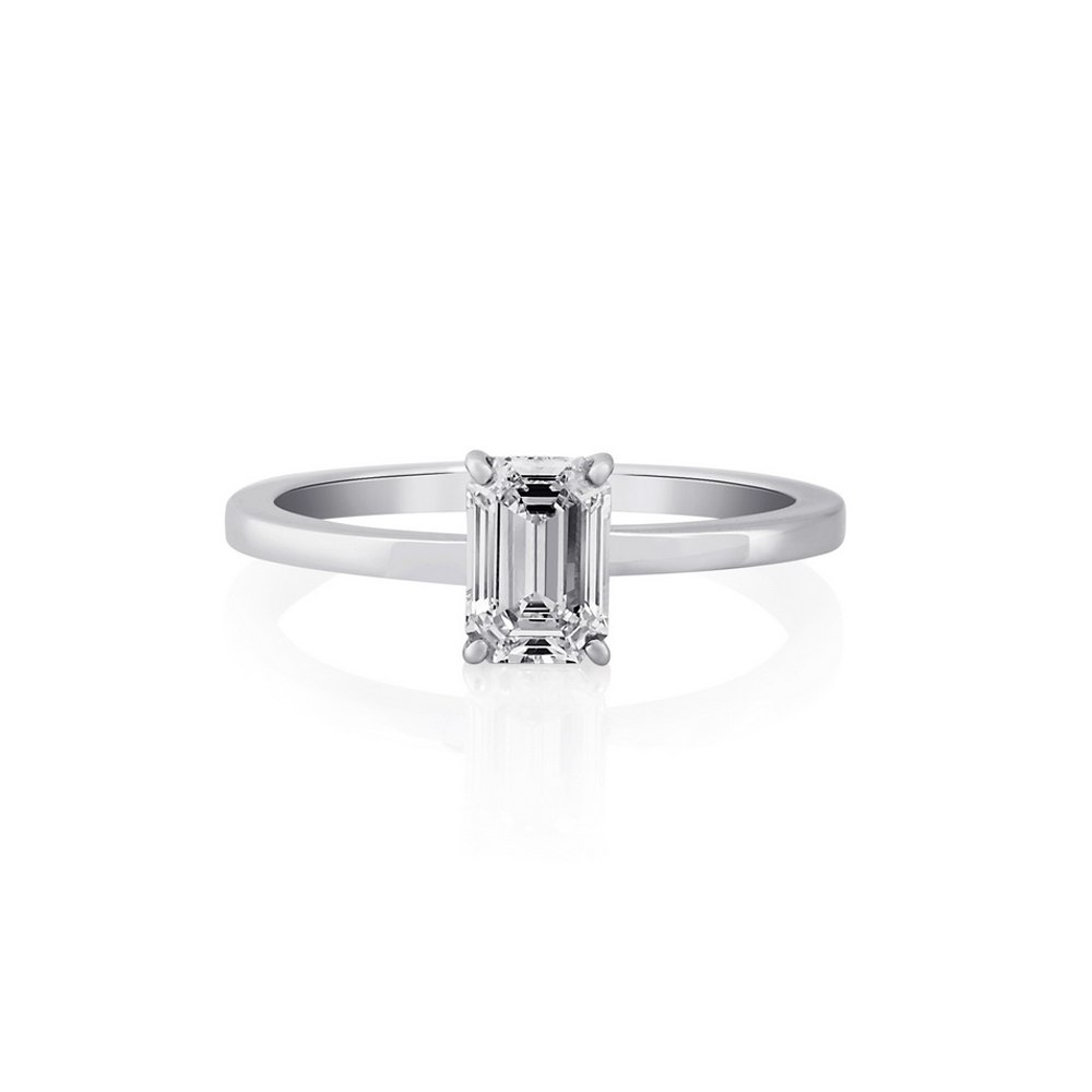 KESSARIS Solitaire Emerald Diamond Ring DAP171895