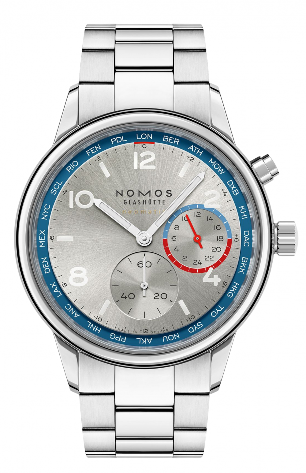 791-Club Sport Neomatik Worldtimer Silver-NOMOS