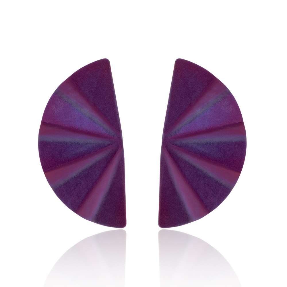 ANASTASIA KESSARIS Geisha Purple Titanium Earrings Medium A.ER.MT0002-