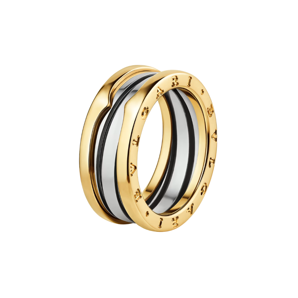 BVLGARI B.zero1 Gold & Steel Two-Band Ring