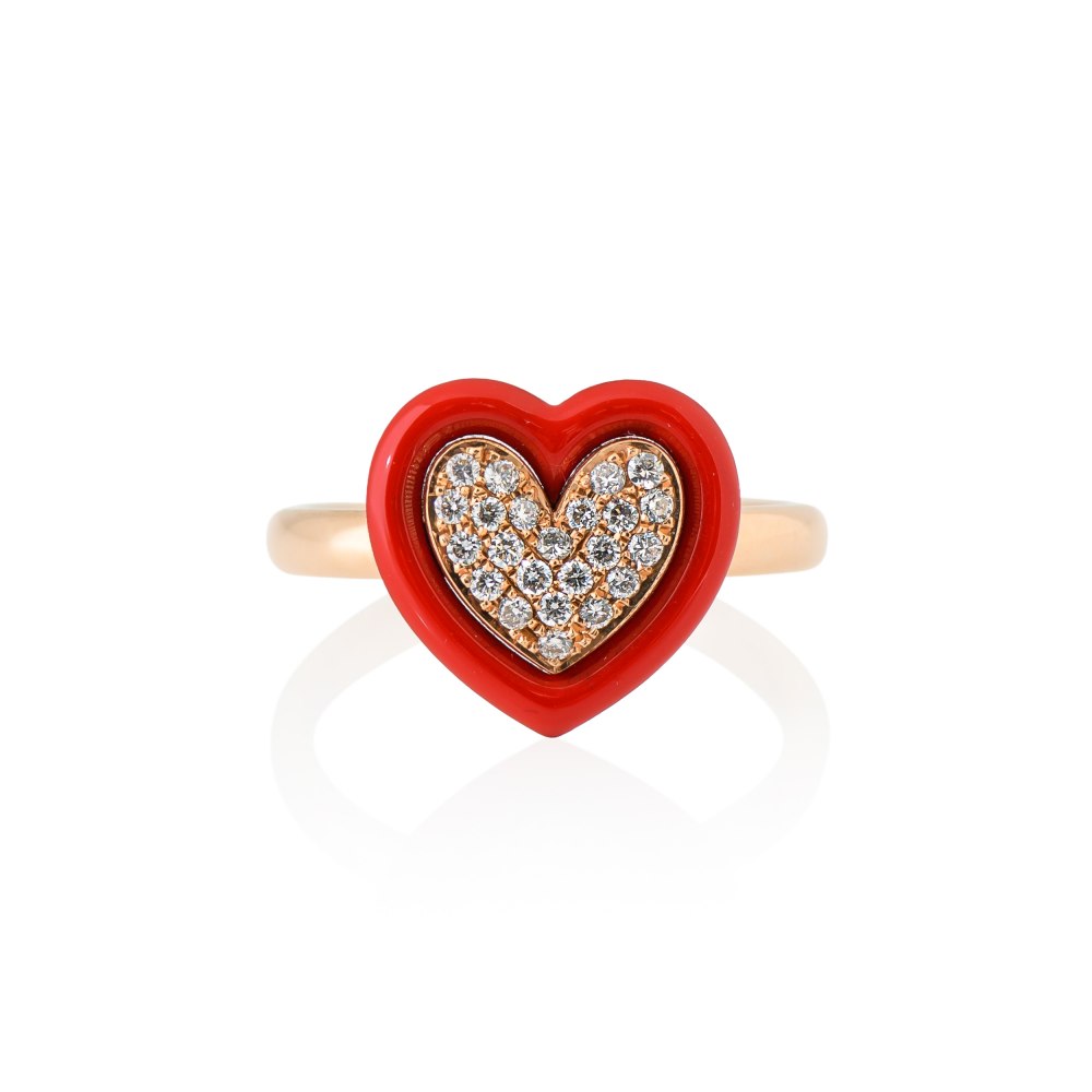 KESSARIS Red Heart Diamond Ring DAE200937