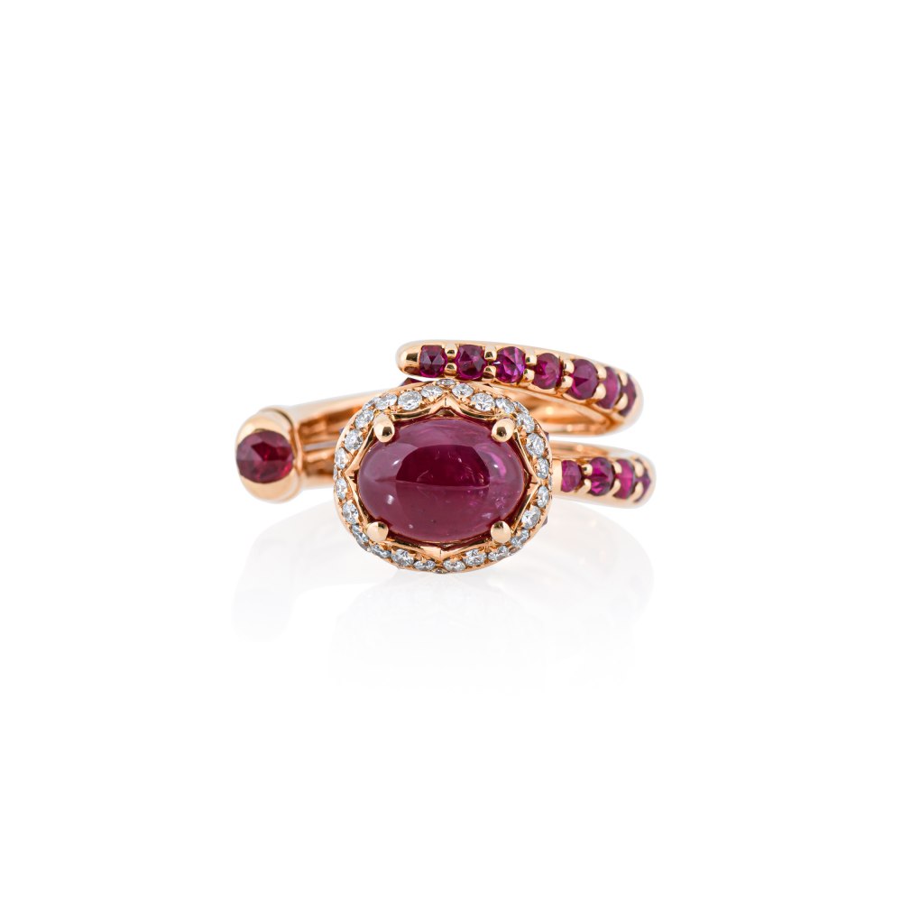 Kessaris-Ruby Diamond Ring