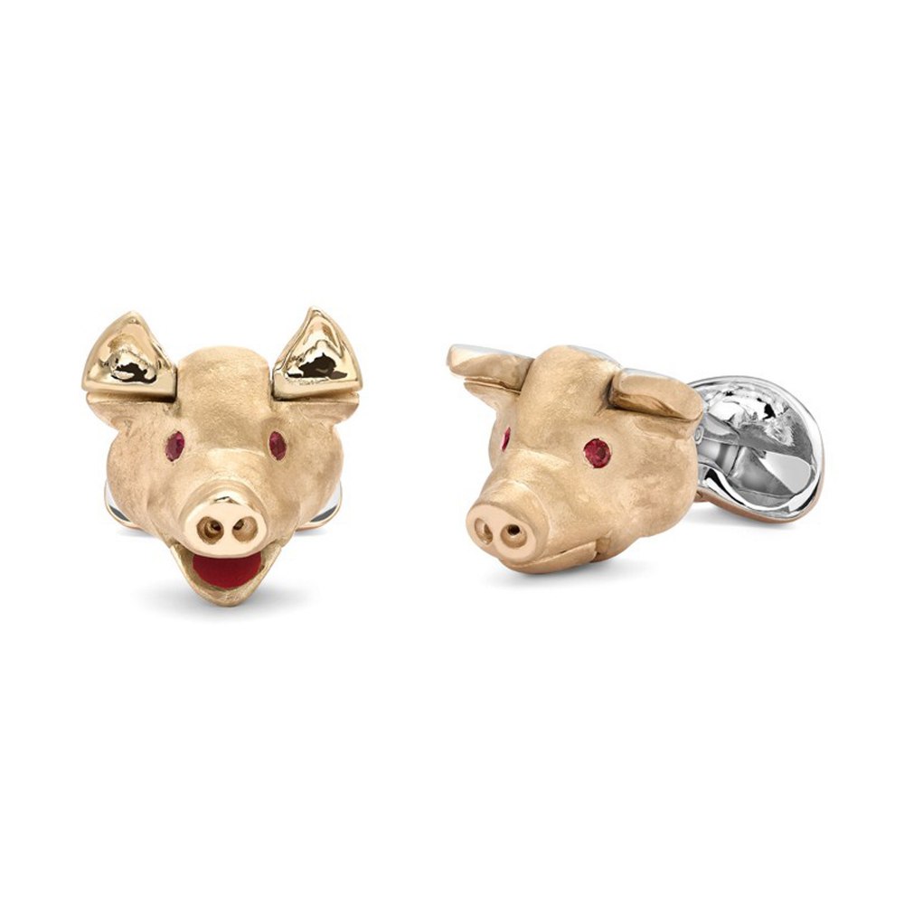 DEAKIN & FRANCIS Sterling Silver Pig Head Cufflinks C1086X0001