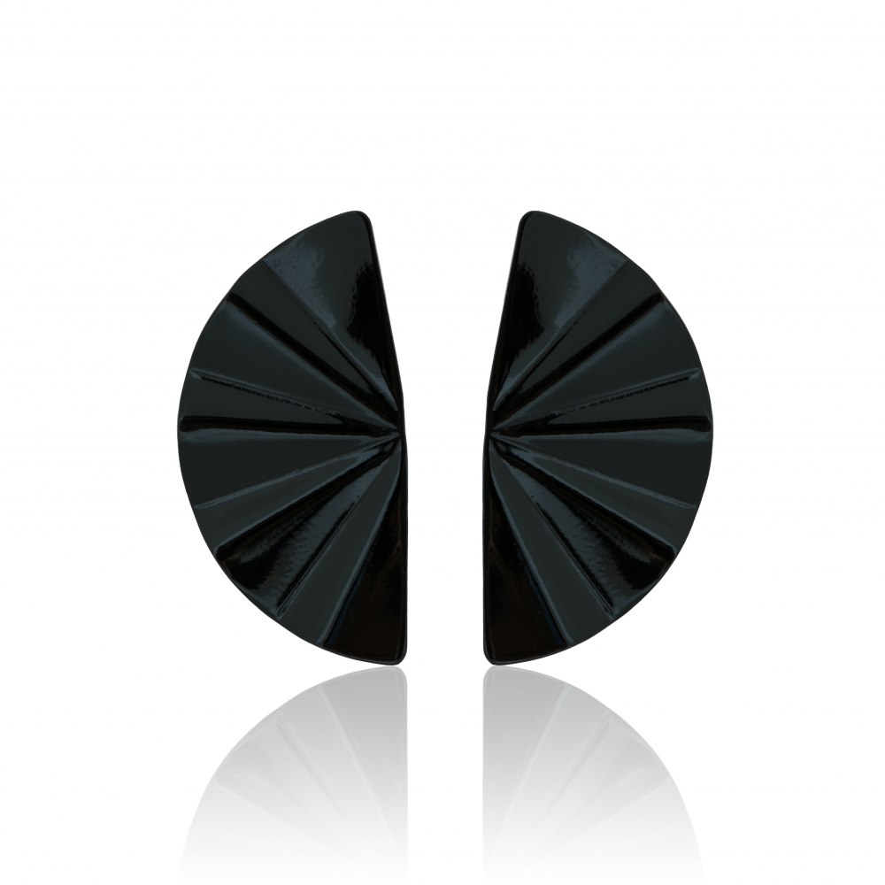 ANASTASIA KESSARIS - Geisha Nanoceramic Black Titanium Earrings Medium