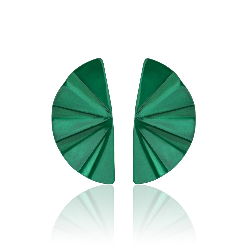 ANASTASIA KESSARIS - Geisha Nanoceramic Emerald Green Titanium Earrings Medium