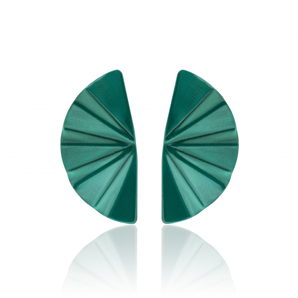 ANASTASIA KESSARIS - Geisha Nanoceramic Aquamarine Titanium Earrings Medium