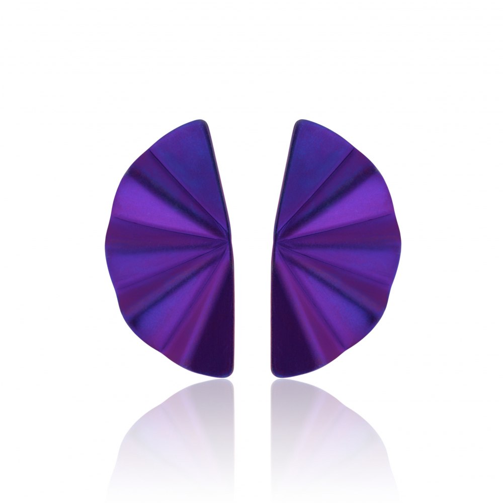 ANASTASIA KESSARIS - Geisha Midnight Purple Titanium Earrings Medium