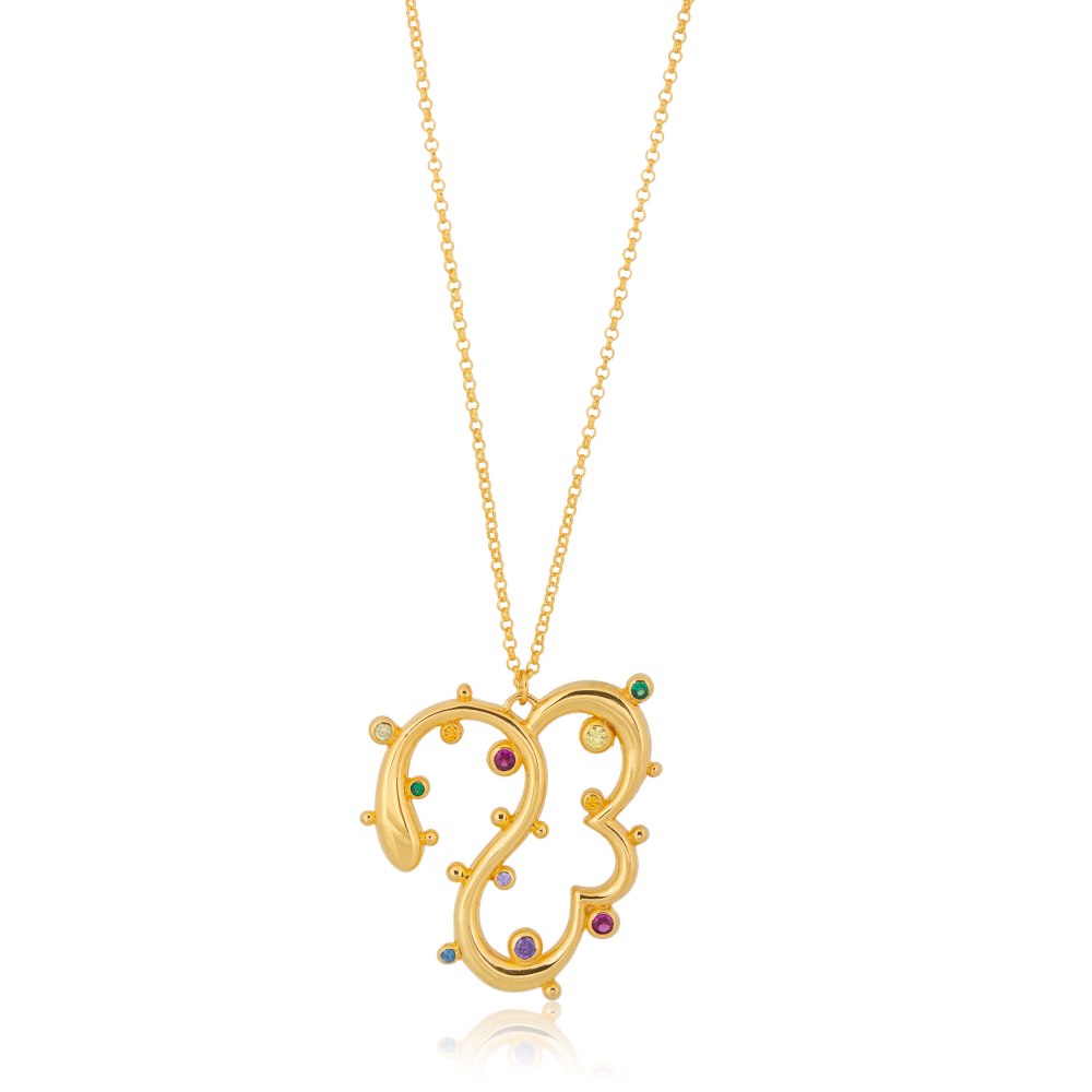 KESSARIS - Lucky Charm Colorful 23 Necklace Gold Plated