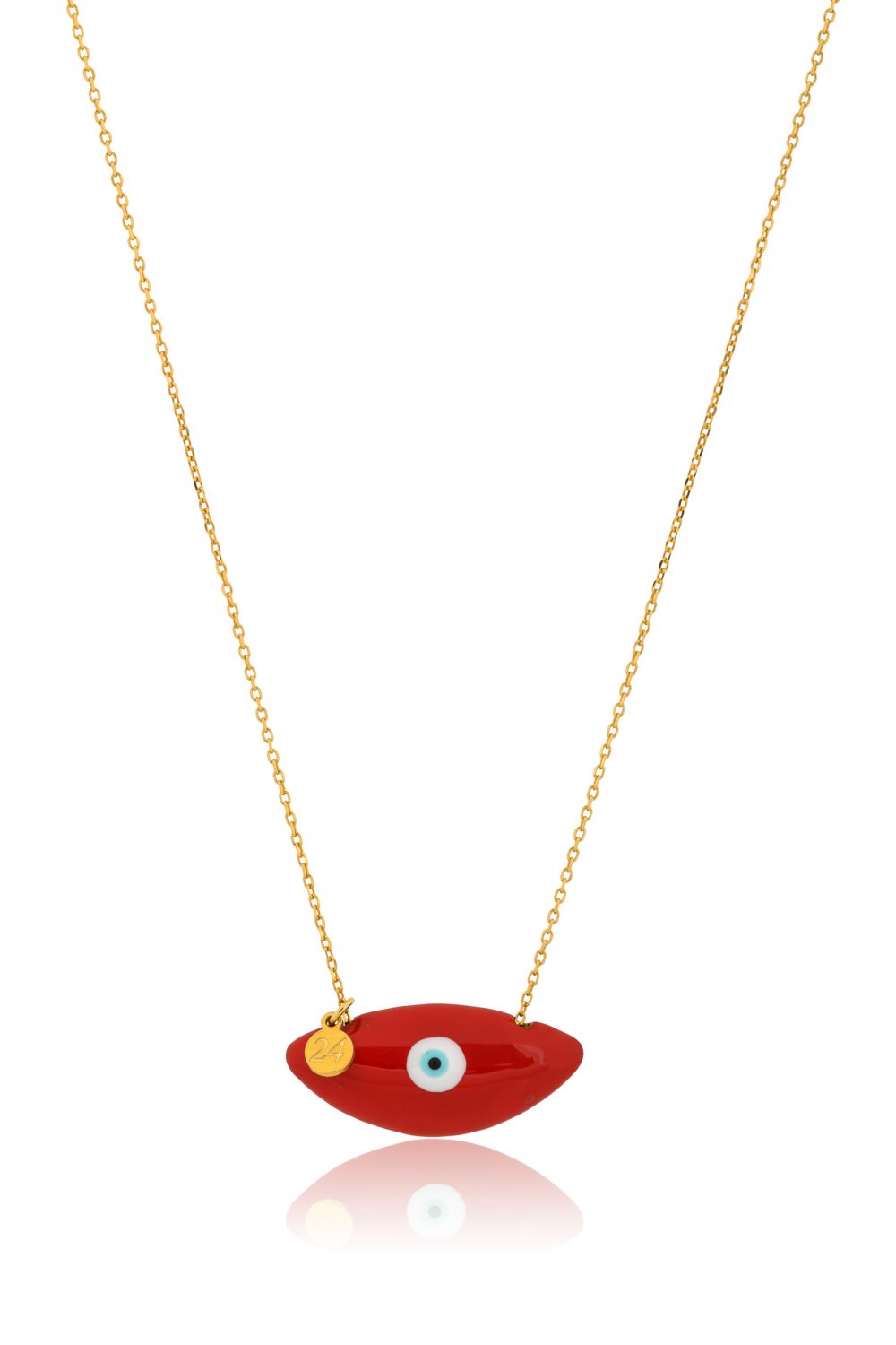 KESSARIS - Lucky Charm 2024 Red Evil Eye Silver Necklace