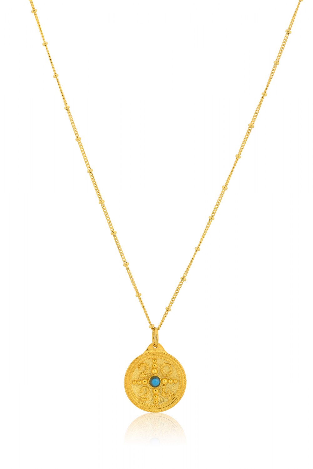 KESSARIS - Lucky Charm 2024 Turquoise Konstantinato Silver Necklace