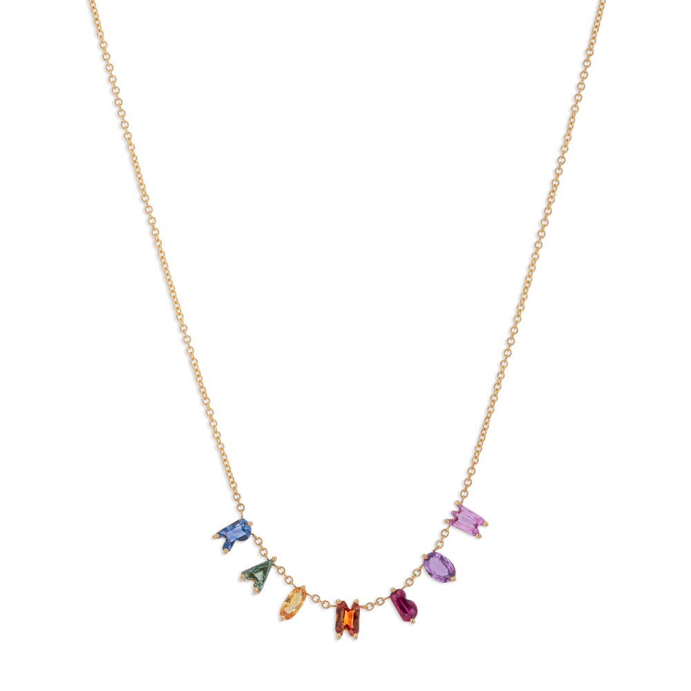 ANASTASIA KESSARIS - Rainbow Custom Cut Sapphire Necklace