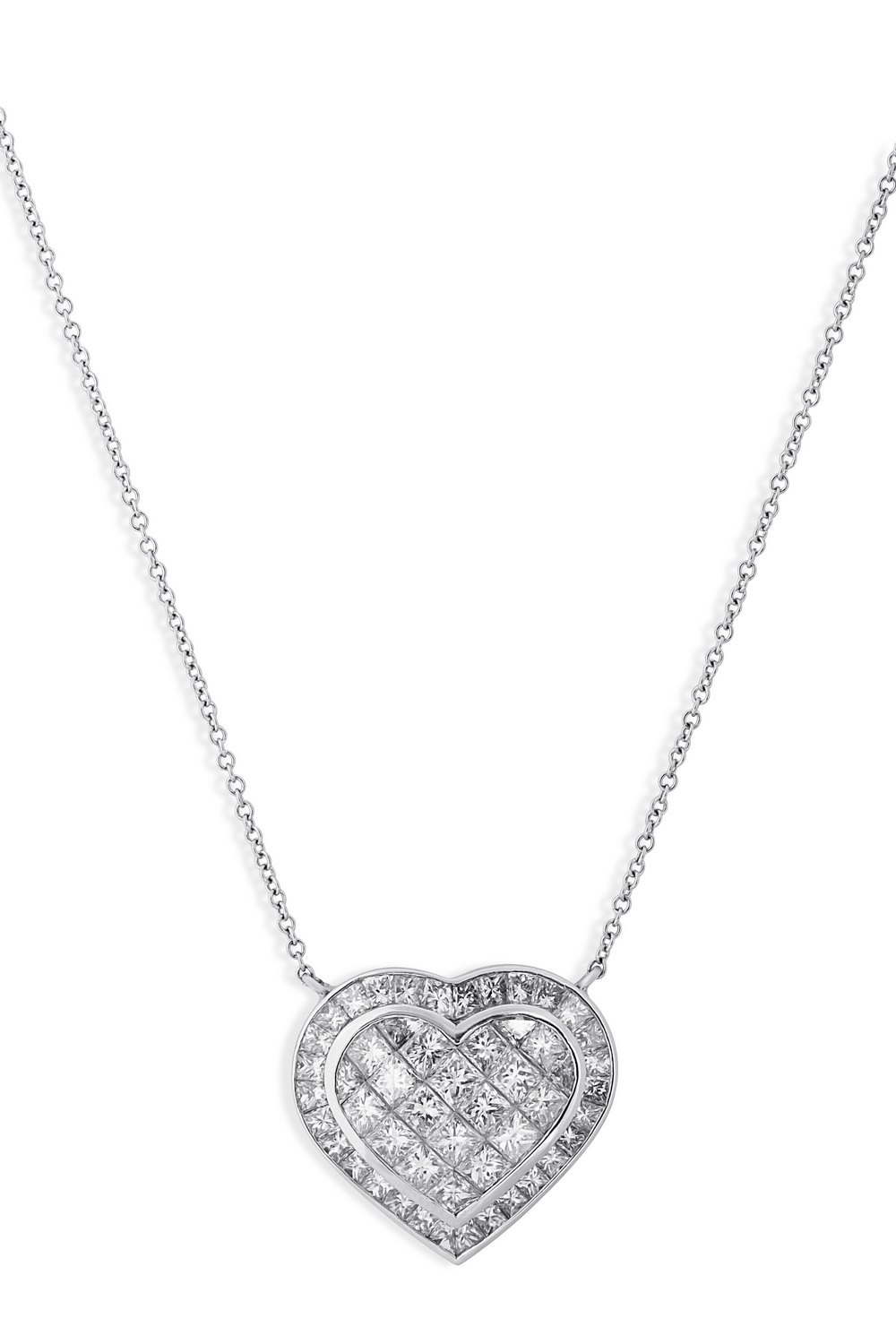 KESSARIS Heart Diamond Cluster Pendant Necklace KOP70013