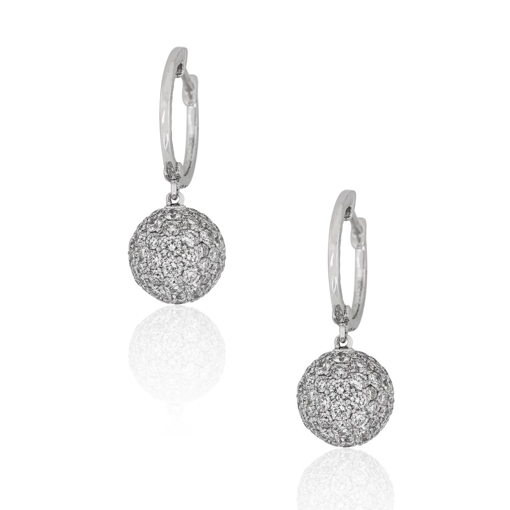 KESSARIS Diamond Gypset Hoop Earrings SKE192748