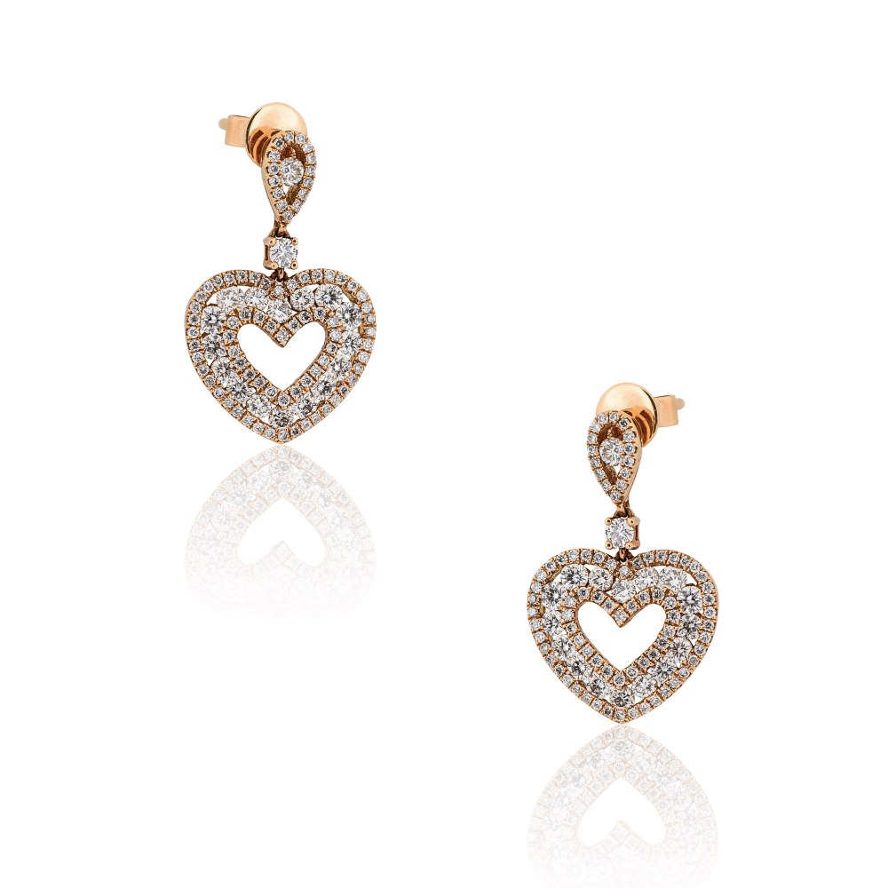KESSARIS Diamond Heart Earrings SKP162515