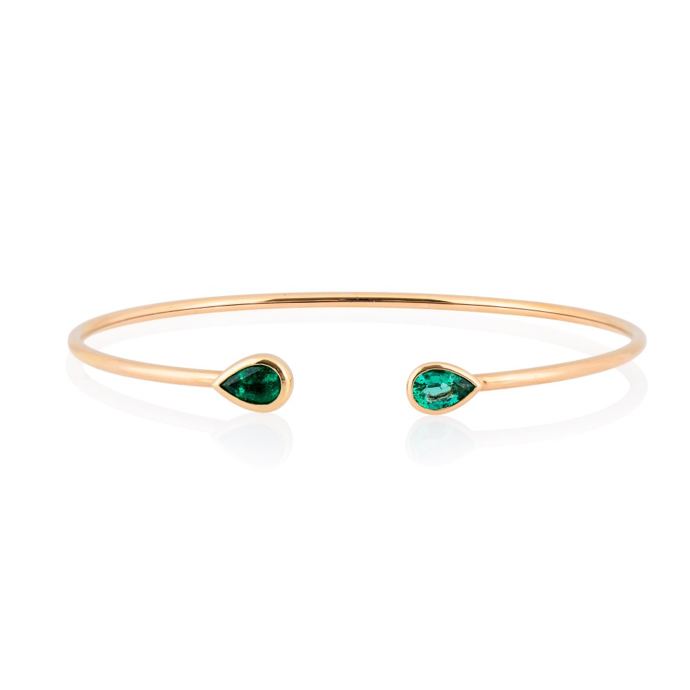 KESSARIS Emerald Bangle Bracelet BRE192503