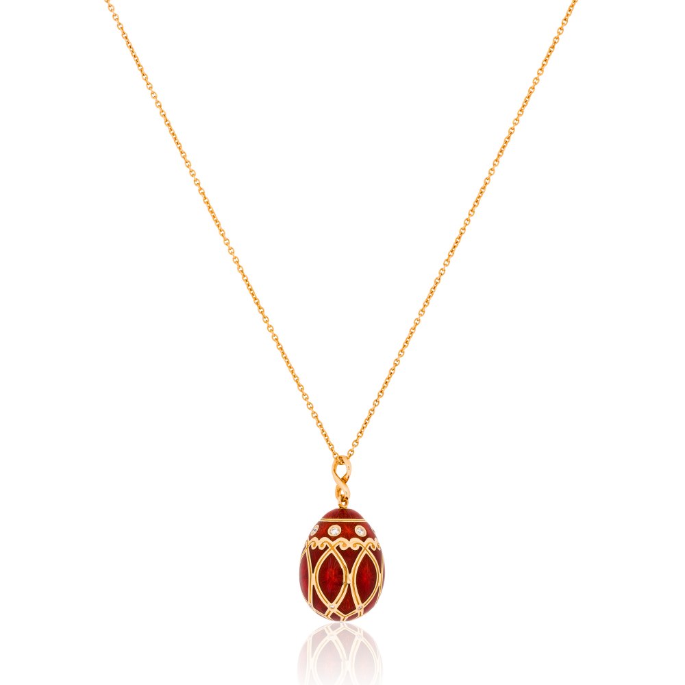 FABERGE Palais Yelagin Red Egg Pendant Necklace KOP170652