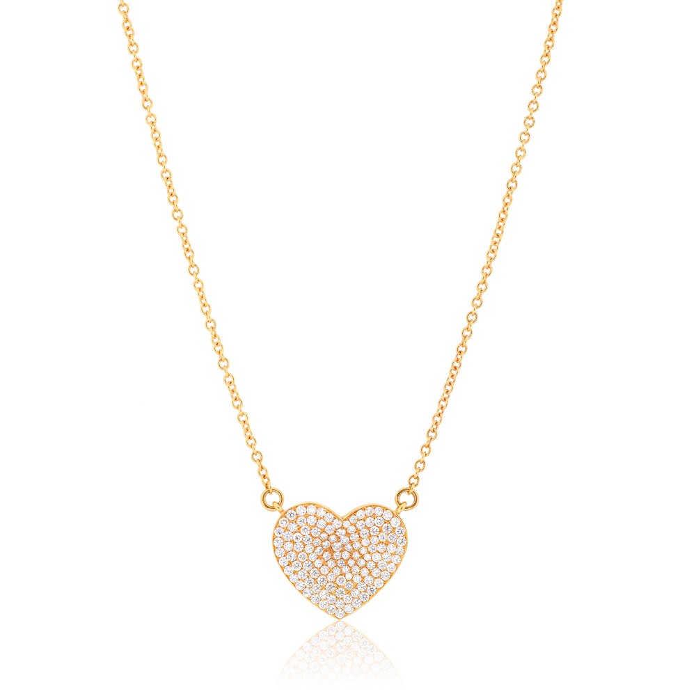 KESSARIS Heart Diamond Necklace KOE104472-RG