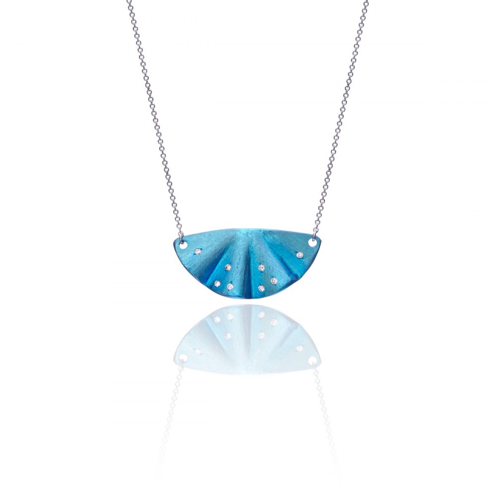 ANASTASIA KESSARIS Maiko Light Blue Titanium and Diamond Necklace A.NK.MT0109