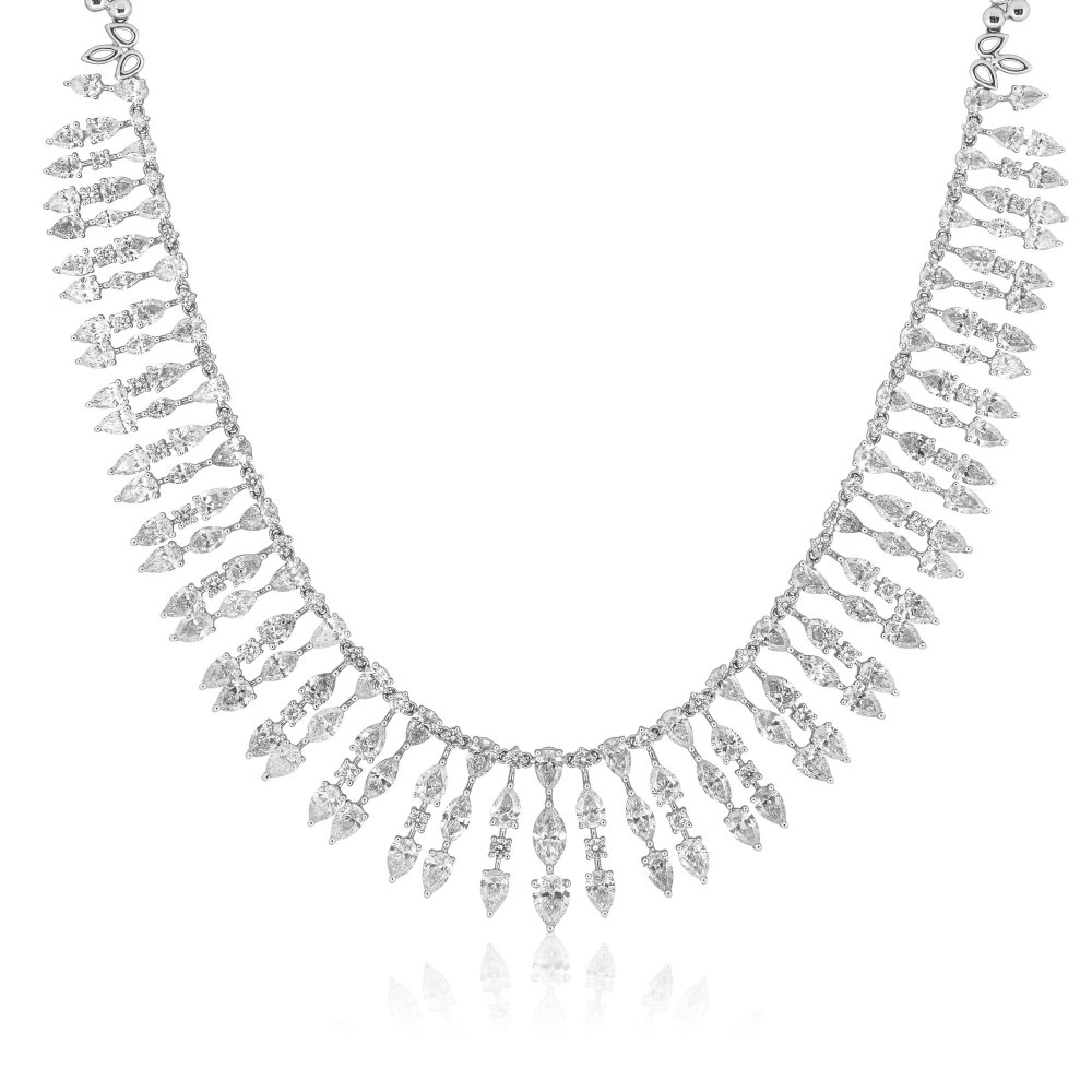 KESSARIS Marquise and Brilliant Cut Diamond Necklace KOE182488